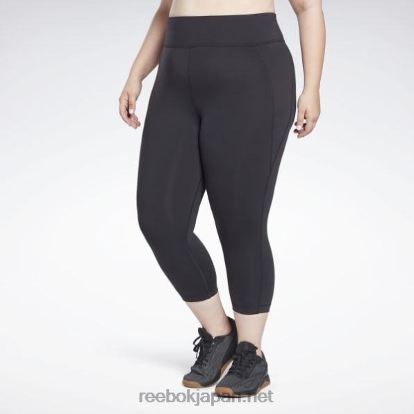 女性 ラックス 3/4 レギンス (プラスサイズ) Reebok 黒 0P408653