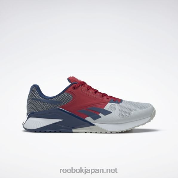 ナノ6000トレーニングシューズ Reebok ピュアグレー2/フラッシュレッド/バティックブルー 0P408169