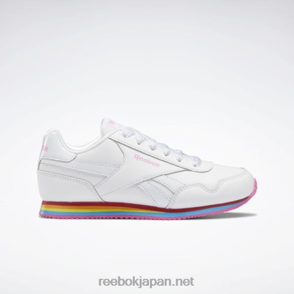 子供たち ロイヤル CL ジョグ 3 シューズ - 就学前 Reebok ホワイト/トゥルーピンク 0P4081419