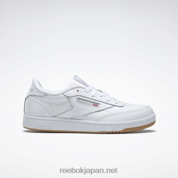 子供たち クラブ C シューズ - 小学校 Reebok ホワイト/ガム 0P4081391