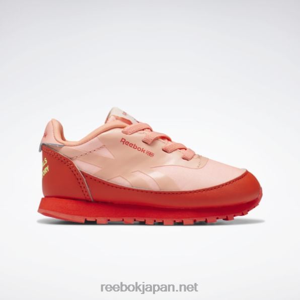 子供たち 動物天文台のクラシックレザーシューズ - 幼児用 Reebok レーサーレッド/ソーラーアシッドイエロー 0P4081401