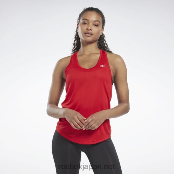 女性 トレーニング準備完了メッシュバックタンクトップ Reebok ベクトル赤 0P408392