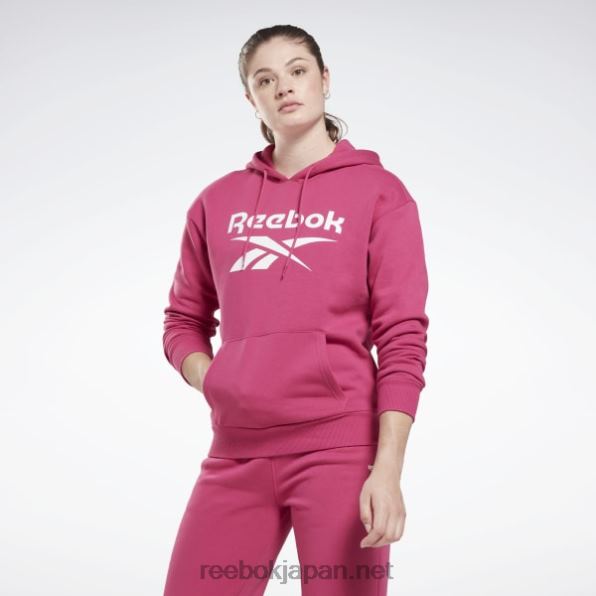 女性 アイデンティティビッグロゴフリースパーカー Reebok セミプライドピンク 0P408582