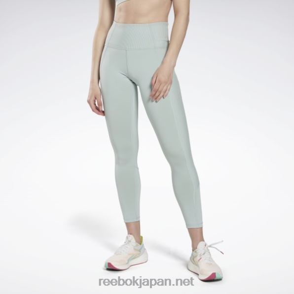 女性 リブハイライズレギンス Reebok シーサイドグレー 0P408615