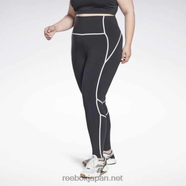 女性 ラックス ハイウエスト カラーブロック タイツ (プラスサイズ) Reebok 黒 0P408636