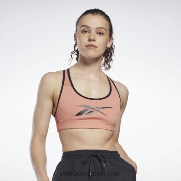 女性 ラックス ベクター レーサー スポーツ ブラ Reebok 峡谷のサンゴ 0P408738