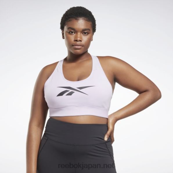 女性 ラックス ベクター レーサー スポーツ ブラ (プラス サイズ) Reebok 紫のオアシス 0P408824