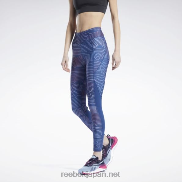 女性 ランニングプリントレギンス Reebok バティックブルー 0P408960