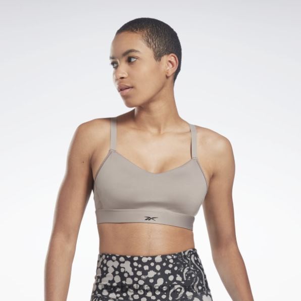 女性 ラックス ストラップ スポーツ ブラ Reebok ボルダーグレー 0P408996