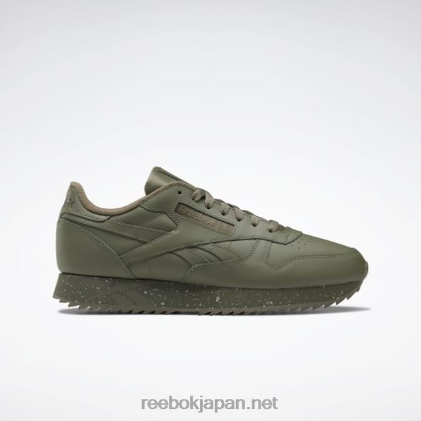 クラシックレザーリップルシューズ Reebok ハンターグリーン/ピュアグレー3/アーミーグリーン 0P408238