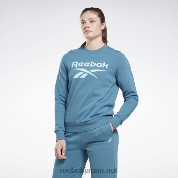 女性 アイデンティティビッグロゴフリースクルースウェットシャツ Reebok スティーリーブルー S23-R 0P408827