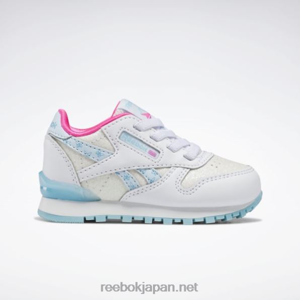 子供たち クラシックレザーステップアンドフラッシュシューズ - 幼児用 Reebok ftwr ホワイト/デジタル ブルー 0P4081384