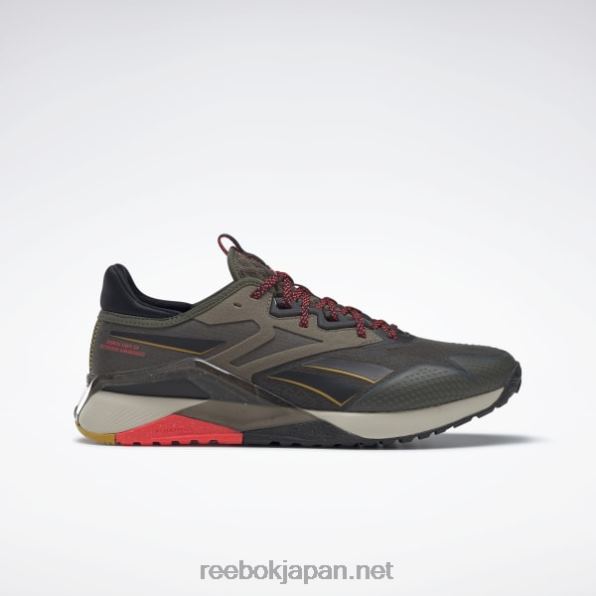 ナノ X2 TR アドベンチャー メンズ トレーニング シューズ Reebok アーミーグリーン/コアブラック/ネオンチェリー 0P4081054