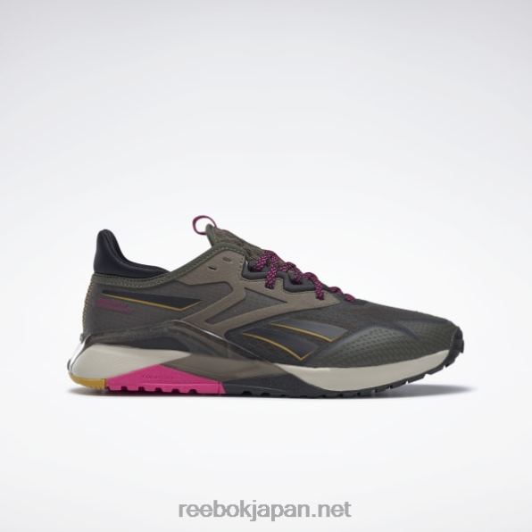 ナノ X2 TR アドベンチャー レディース トレーニング シューズ Reebok アーミーグリーン/コアブラック/プラウドピンク 0P408162