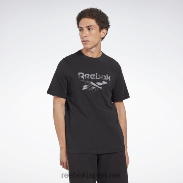 男性 アイデンティティモダンカモTシャツ Reebok 黒 0P4081155