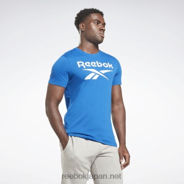 男性 アイデンティティビッグロゴTシャツ Reebok ベクトル青/白 0P4081193