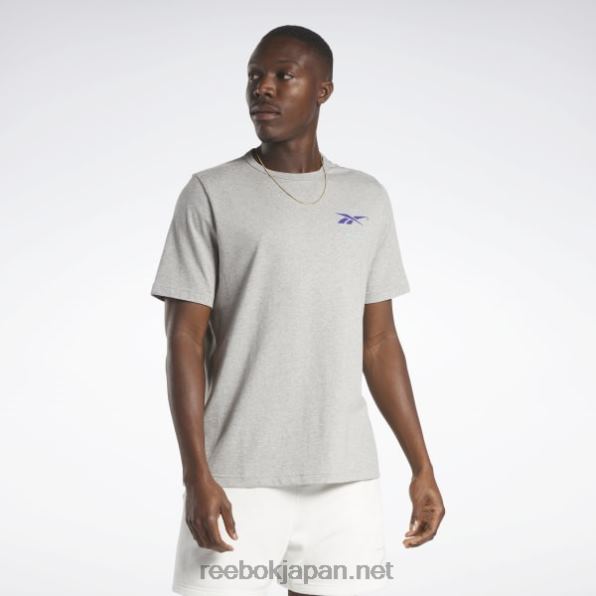 男性 バスケットボールコートトップTシャツ Reebok ミディアムグレーヘザー 0P4081327