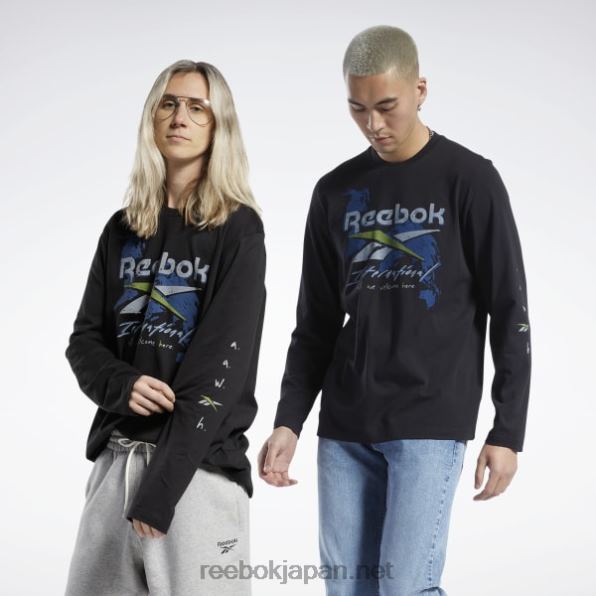 グラフィックシリーズ プレシーズン ロングスリーブTシャツ Reebok 黒 0P408441