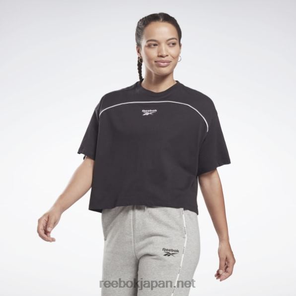 女性 パイピングTシャツ Reebok 黒 0P408696