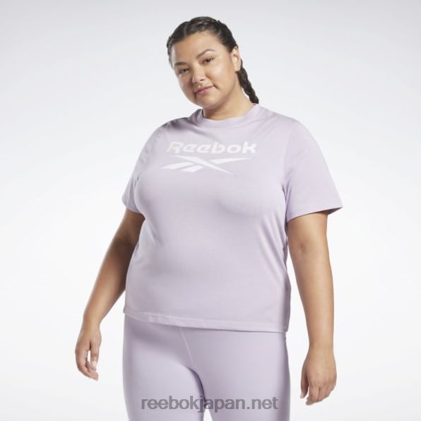 女性 アイデンティティ T シャツ (プラスサイズ) Reebok 紫のオアシス 0P408729