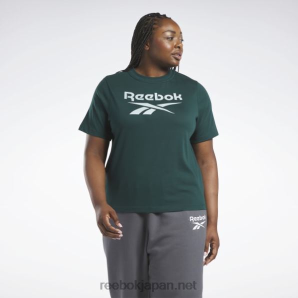 女性 アイデンティティ T シャツ (プラスサイズ) Reebok フォレストグリーン 0P408958