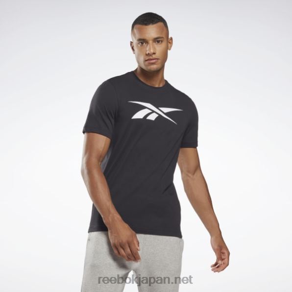 男性 グラフィック シリーズ ベクトル t シャツ Reebok 黒 0P4081250