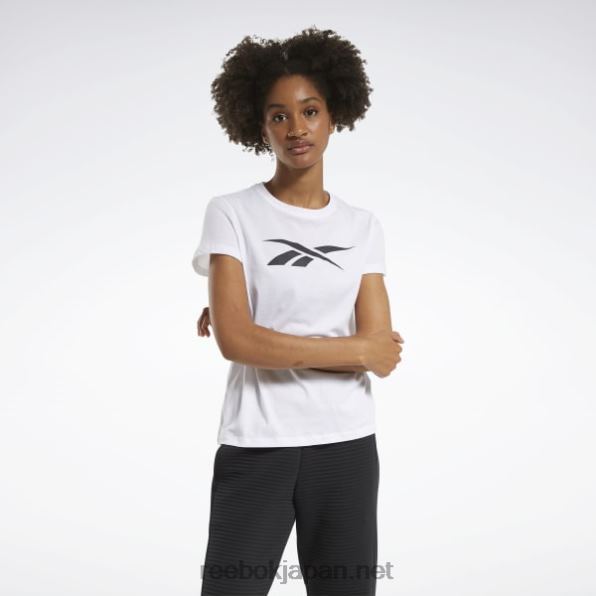 女性 トレーニングの必需品ベクトル グラフィック t シャツ Reebok 白 0P408592