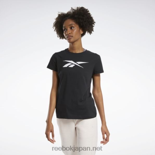 女性 トレーニングの必需品ベクトル グラフィック t シャツ Reebok 黒 0P408761