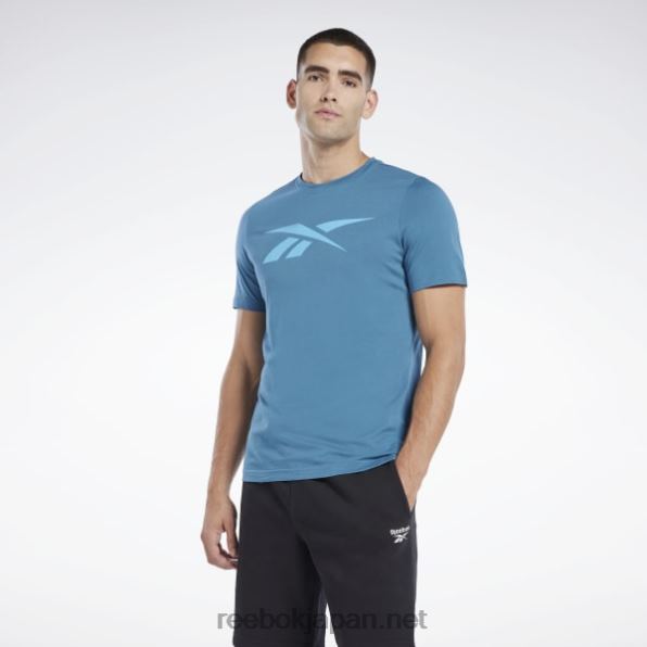 男性 グラフィック シリーズ ベクトル t シャツ Reebok スティーリーブルー S23-R 0P4081261